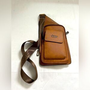 Jeep Buluo Brown Crossbody Sling Bag
